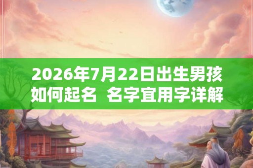 2026年7月22日出生男孩如何起名  名字宜用字详解