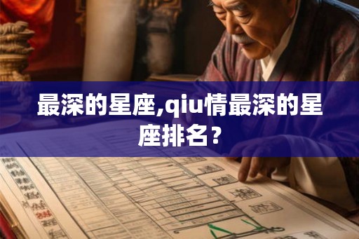 最深的星座,qiu情最深的星座排名? 最深的星座,qiu情最深的星座排名?