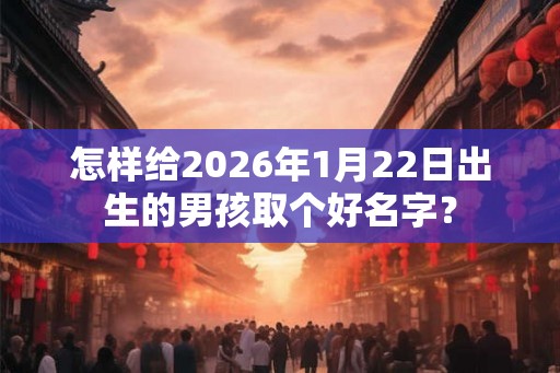 怎样给2026年1月22日出生的男孩取个好名字？