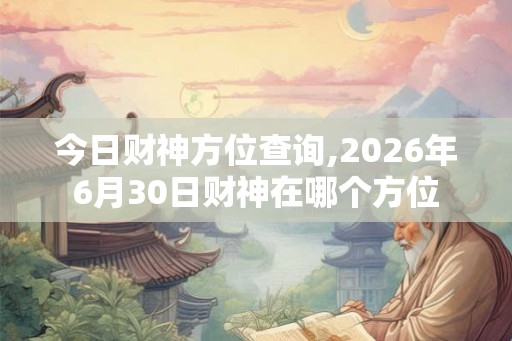 今日财神方位查询,2026年6月30日财神在哪个方位