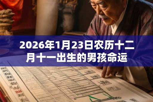 2026年1月23日农历十二月十一出生的男孩命运 2026年1月23日农历十二月十一出生的男孩命运