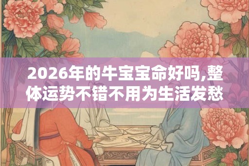 2026年的牛宝宝命好吗,整体运势不错不用为生活发愁 2026年的牛宝宝命好吗,整体运势不错不用为生活发愁