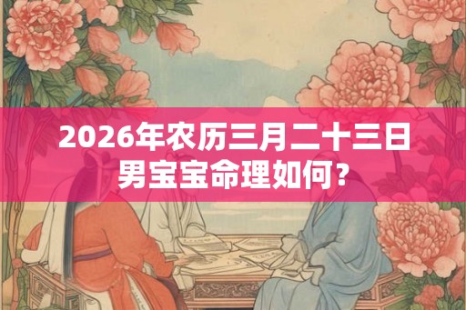 2026年农历三月二十三日男宝宝命理如何？