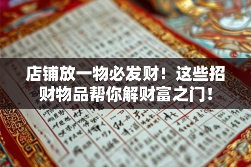 店铺放一物必发财!这些招财物品帮你解财富之门! 店铺放一物必发财!这些招财物品帮你解财富之门!