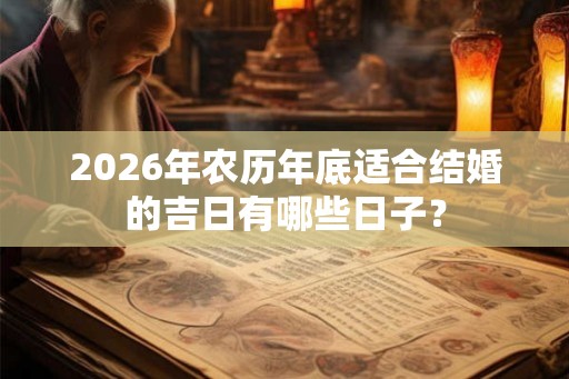 2026年农历年底适合结婚的吉日有哪些日子？