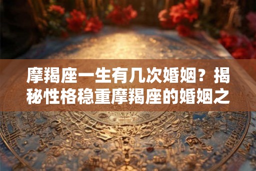 摩羯座一生有几次婚姻？揭秘性格稳重摩羯座的婚姻之路