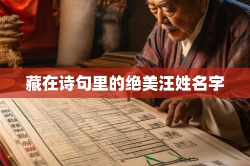 藏在诗句里的绝美汪姓名字