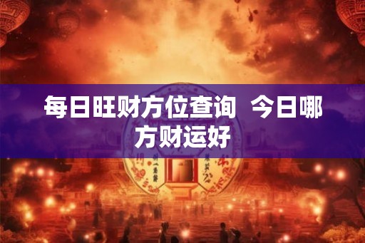 每日旺财方位查询 今日哪方财运好 每日旺财方位查询 今日哪方财运好