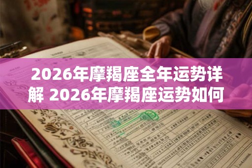 2026年摩羯座全年运势详解 2026年摩羯座运势如何