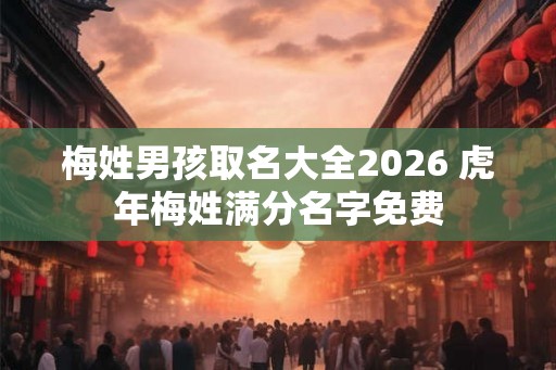 梅姓男孩取名大全2026 虎年梅姓满分名字免费