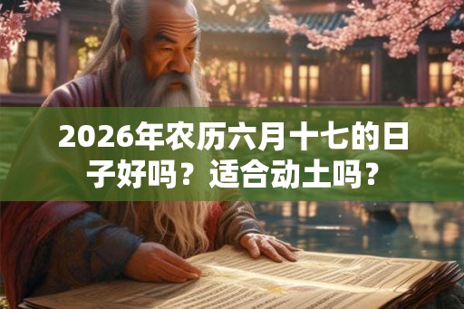 2026年农历六月十七的日子好吗？适合动土吗？