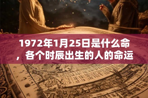 1972年1月25日是什么命，各个时辰出生的人的命运
