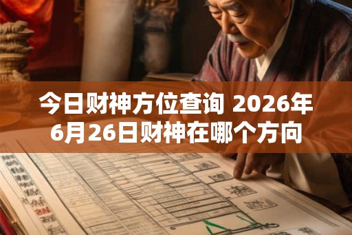 今日财神方位查询 2026年6月26日财神在哪个方向