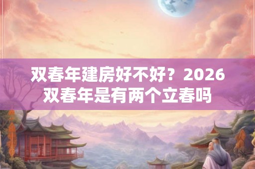 双春年建房好不好?2026双春年是有两个立春吗 双春年建房好不好?2026双春年是有两个立春吗