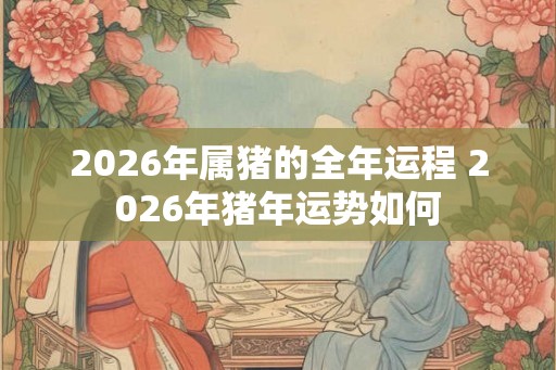 2026年属猪的全年运程 2026年猪年运势如何
