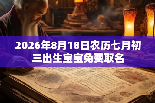 2026年8月18日农历七月初三出生宝宝免费取名