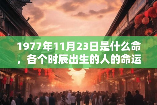 1977年11月23日是什么命，各个时辰出生的人的命运