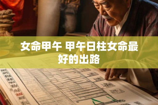 女命甲午 甲午日柱女命最好的出路