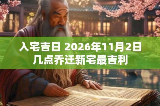 入宅吉日 2026年11月2日几点乔迁新宅最吉利