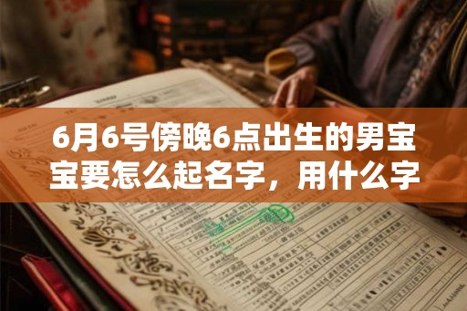 6月6号傍晚6点出生的男宝宝要怎么起名字，用什么字好