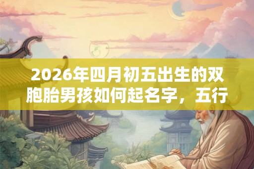 2026年四月初五出生的双胞胎男孩如何起名字，五行属什么