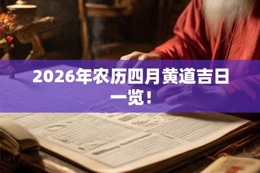2026年农历四月黄道吉日一览！