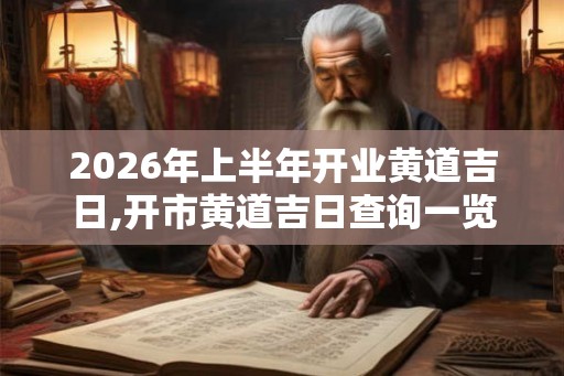 2026年上半年开业黄道吉日,开市黄道吉日查询一览