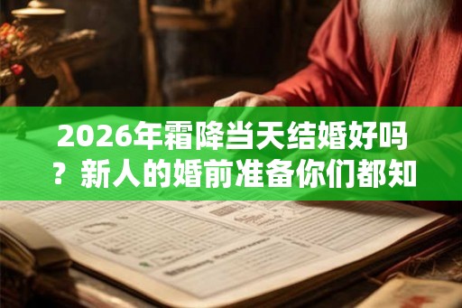 2026年霜降当天结婚好吗？新人的婚前准备你们都知道吗？