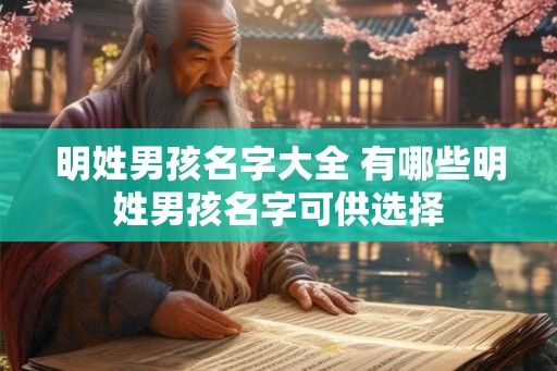 明姓男孩名字大全 有哪些明姓男孩名字可供选择