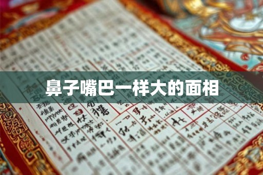 鼻子嘴巴一样大的面相