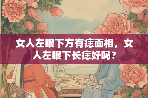 女人左眼下方有痣面相，女人左眼下长痣好吗？