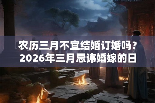 农历三月不宜结婚订婚吗？2026年三月忌讳婚嫁的日子