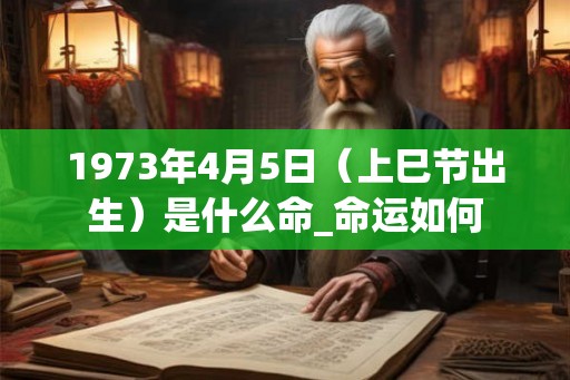 1973年4月5日（上巳节出生）是什么命_命运如何