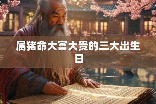 属猪命大富大贵的三大出生日