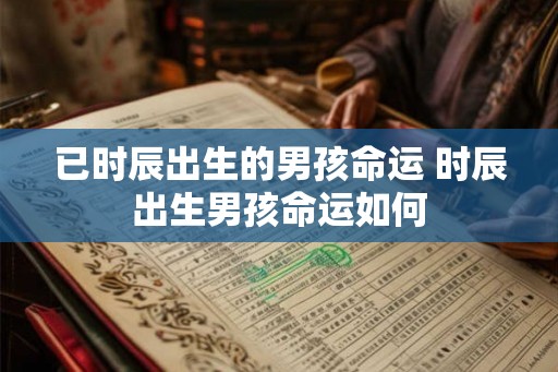 已时辰出生的男孩命运 时辰出生男孩命运如何 已时辰出生的男孩命运 时辰出生男孩命运如何