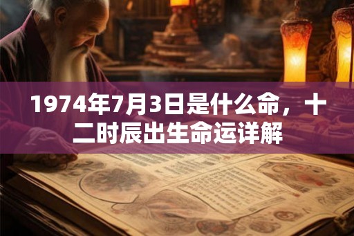 1974年7月3日是什么命，十二时辰出生命运详解