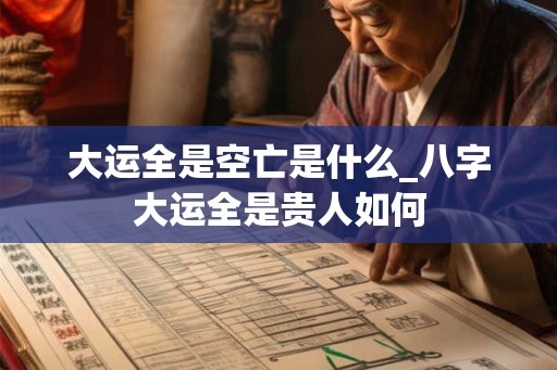 大运全是空亡是什么_八字大运全是贵人如何