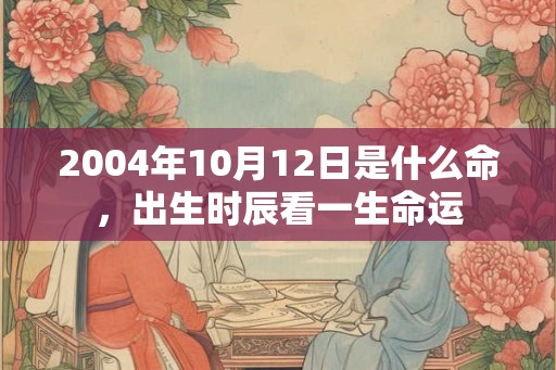 2004年10月12日是什么命,出生时辰看一生命运 2004年10月12日是什么命,出生时辰看一生命运