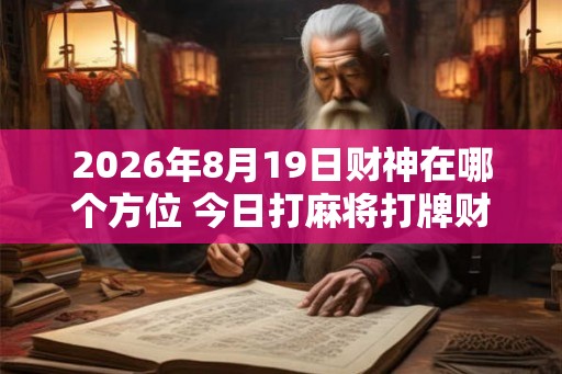 2026年8月19日财神在哪个方位 今日打麻将打牌财神方位
