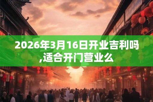 2026年3月16日开业吉利吗,适合开门营业么