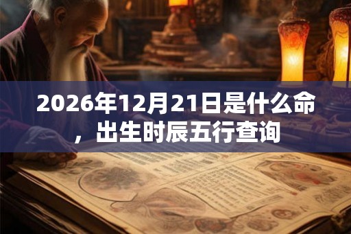 2026年12月21日是什么命，出生时辰五行查询