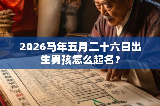 2026马年五月二十六日出生男孩怎么起名？