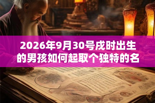 2026年9月30号戌时出生的男孩如何起取个独特的名字，五行属什么