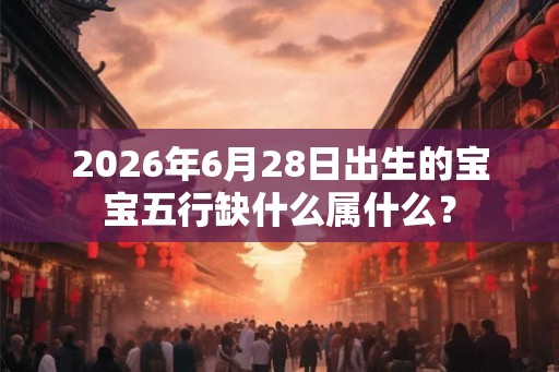 2026年6月28日出生的宝宝五行缺什么属什么？