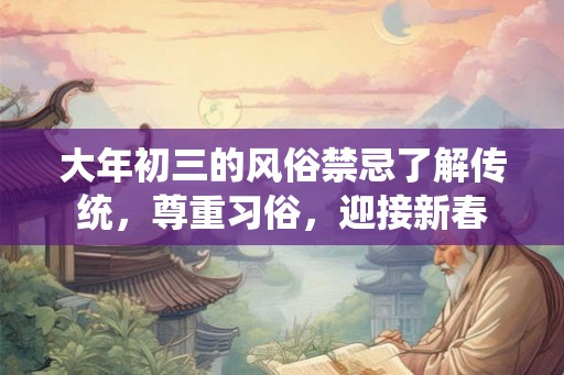 大年初三的风俗禁忌了解传统，尊重习俗，迎接新春