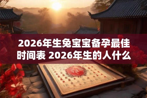2026年生兔宝宝备孕最佳时间表 2026年生的人什么命