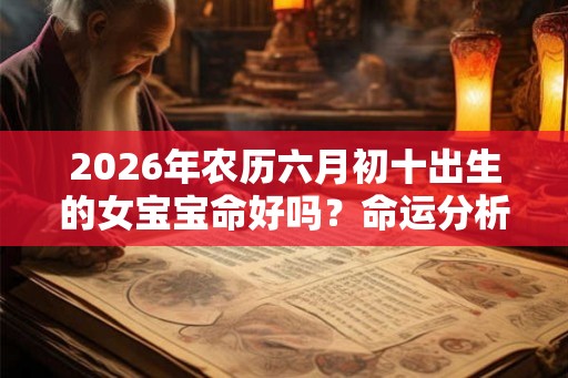 2026年农历六月初十出生的女宝宝命好吗？命运分析