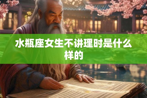 水瓶座女生不讲理时是什么样的