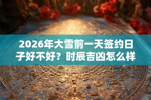 2026年大雪前一天签约日子好不好？时辰吉凶怎么样？