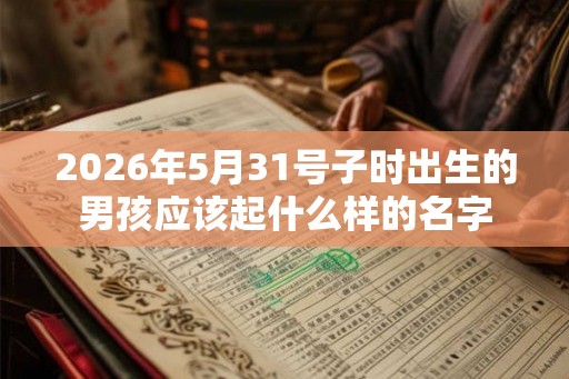 2026年5月31号子时出生的男孩应该起什么样的名字